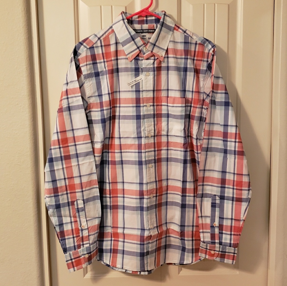 Old Navy Men's The Classic Shirt Regular Fit Plaid